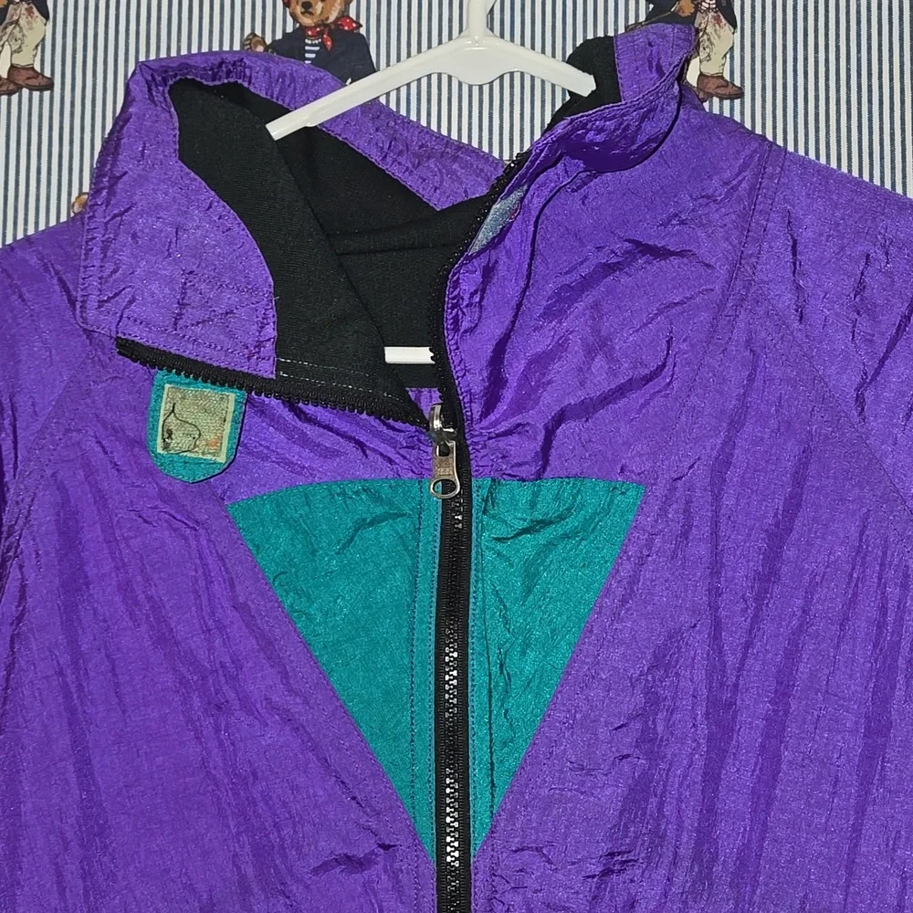 Vintage 80s Hot Spices Reversible Colorblock Ski Outdoor Jacket Purple Pink Blue